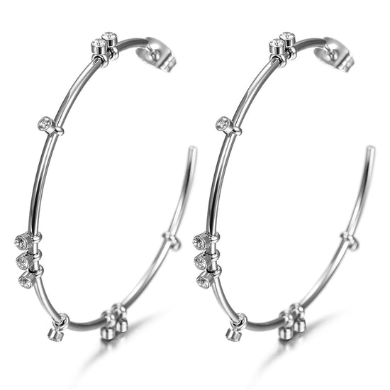 Exaggerated large C zircon earrings-SCE303ST