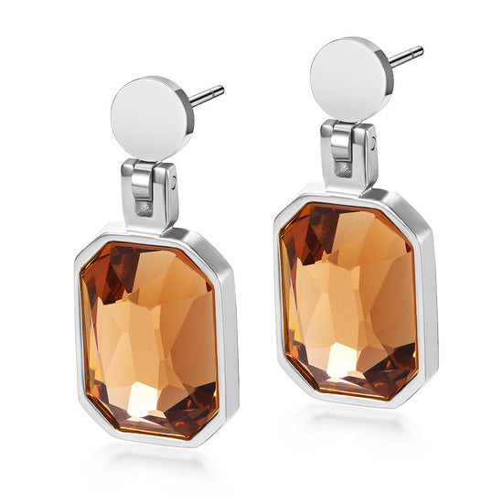 Square gemstone earrings-SCE305ST