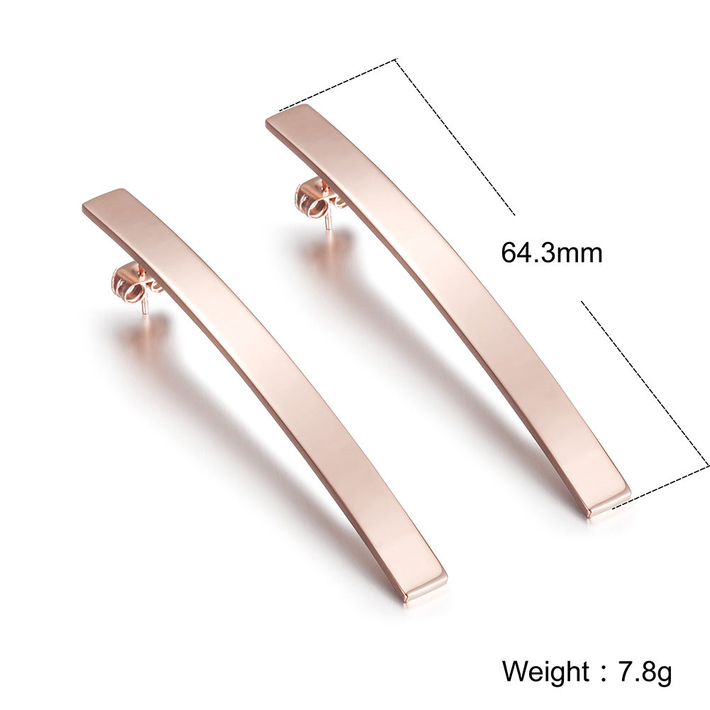 Long stainless steel earrings-SCE307STRG