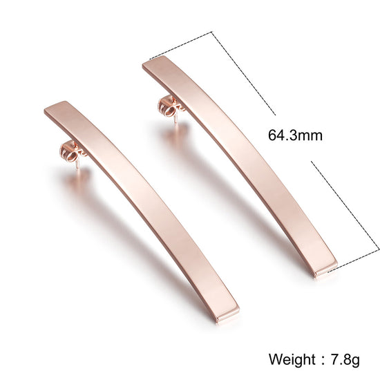 Long stainless steel earrings-SCE307STRG