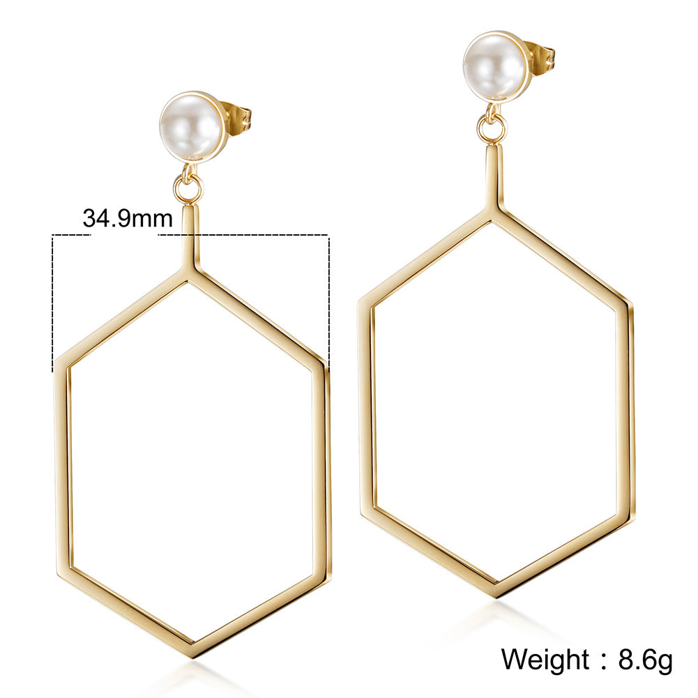 Exaggerated polygonal earrings-SCE308STGC