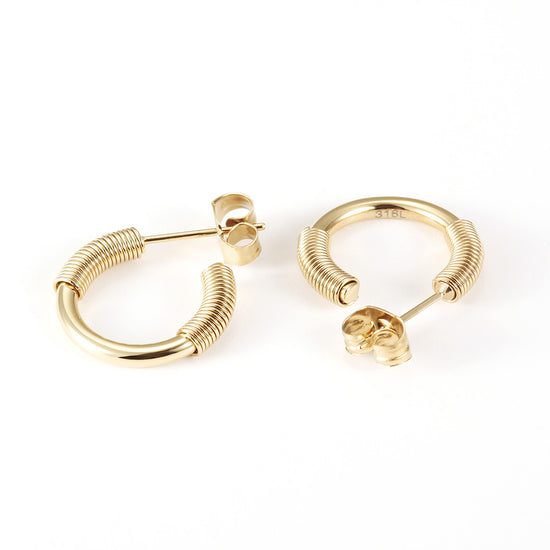 Spiral C-shaped earrings-SCE318ST