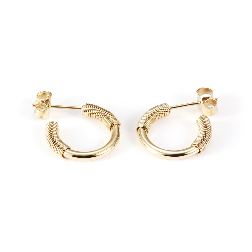 Spiral C-shaped earrings-SCE318ST