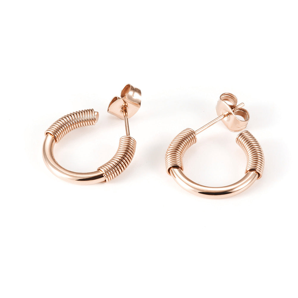 Spiral C-shaped earrings-SCE318ST