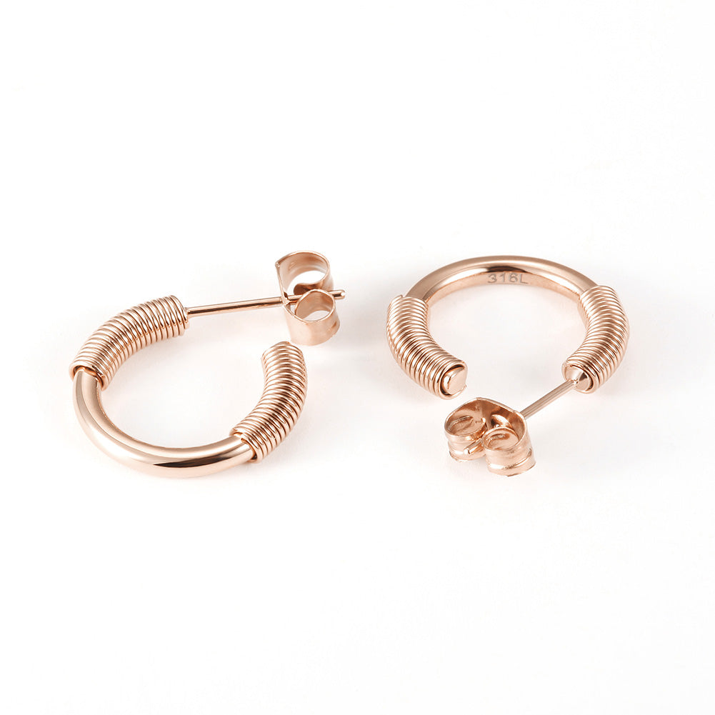 Spiral C-shaped earrings-SCE318ST
