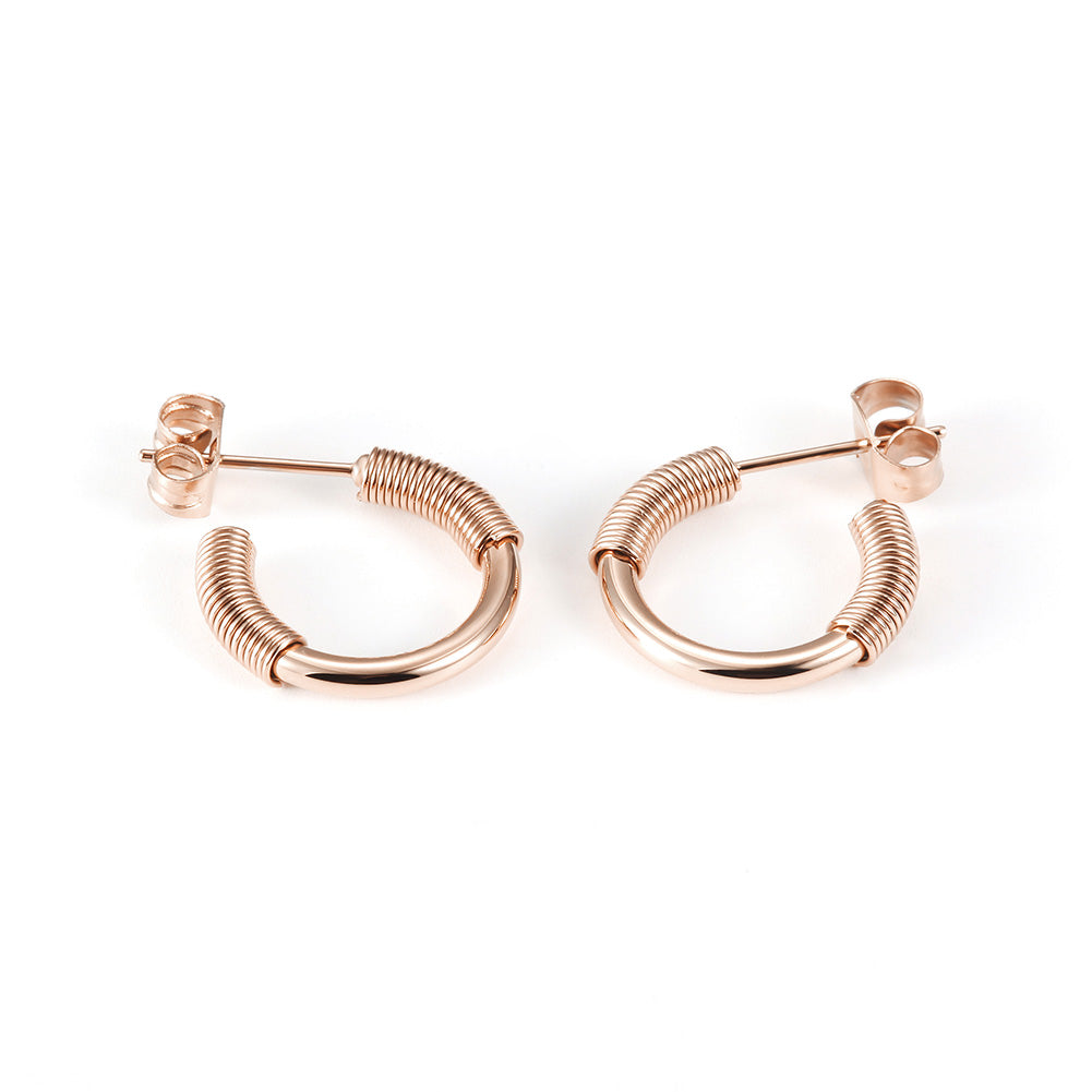 Spiral C-shaped earrings-SCE318ST