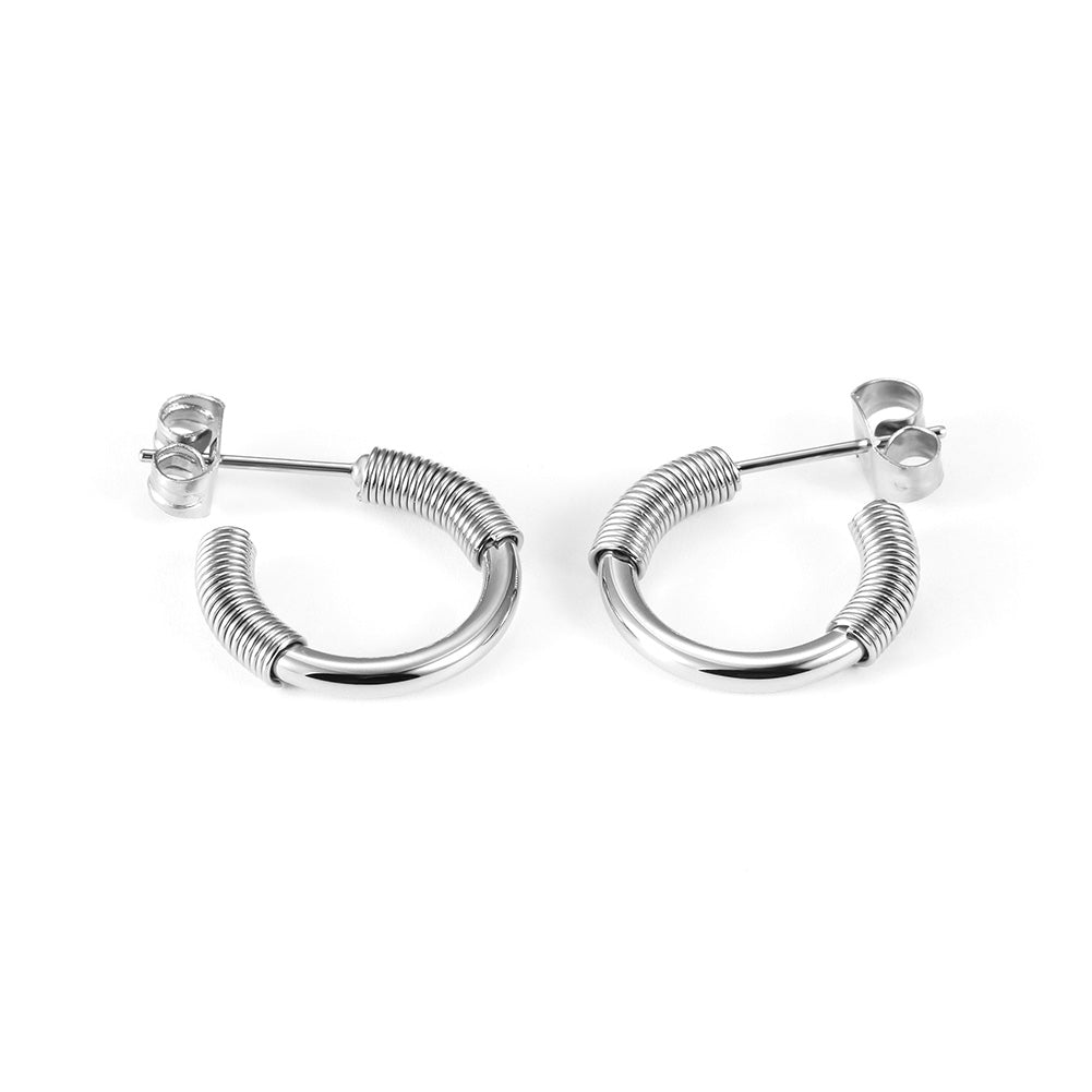 Spiral C-shaped earrings-SCE318ST