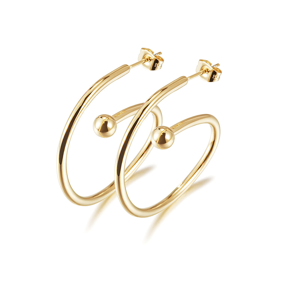Twisted Circle Earrings-SCE341STGC