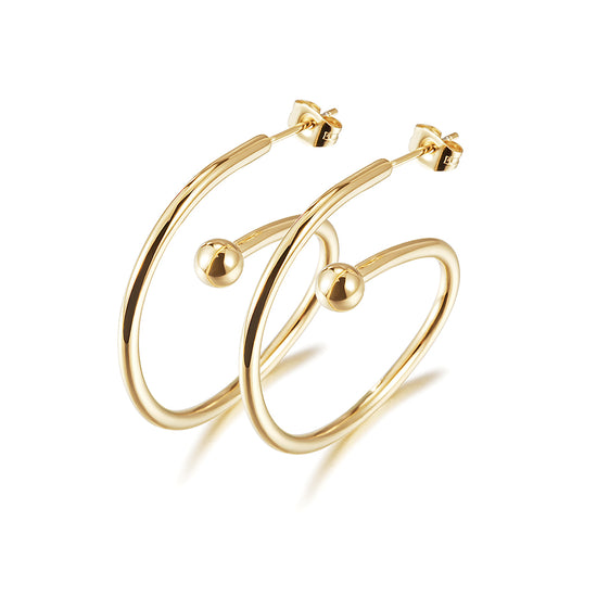 Twisted Circle Earrings-SCE341STGC