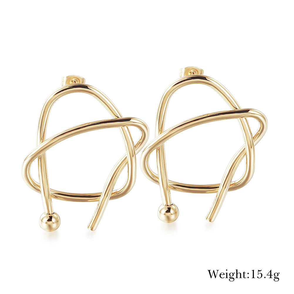 Twisted stainless steel earrings-SCE342STGC