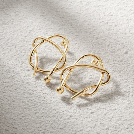 Twisted stainless steel earrings-SCE342STGC