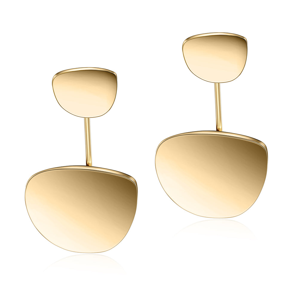 Stainless steel lens earrings-SCE343STGC