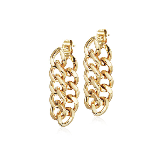 Stainless steel chain earrings-SCE344STGC