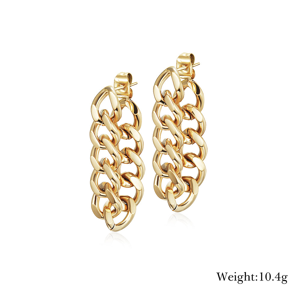 Stainless steel chain earrings-SCE344STGC