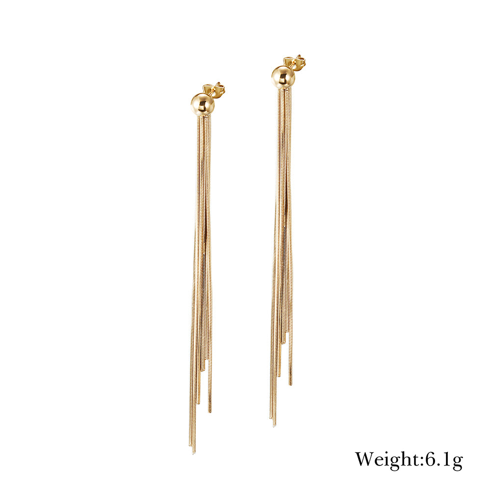 Long and short chain earrings-SCE349STGC