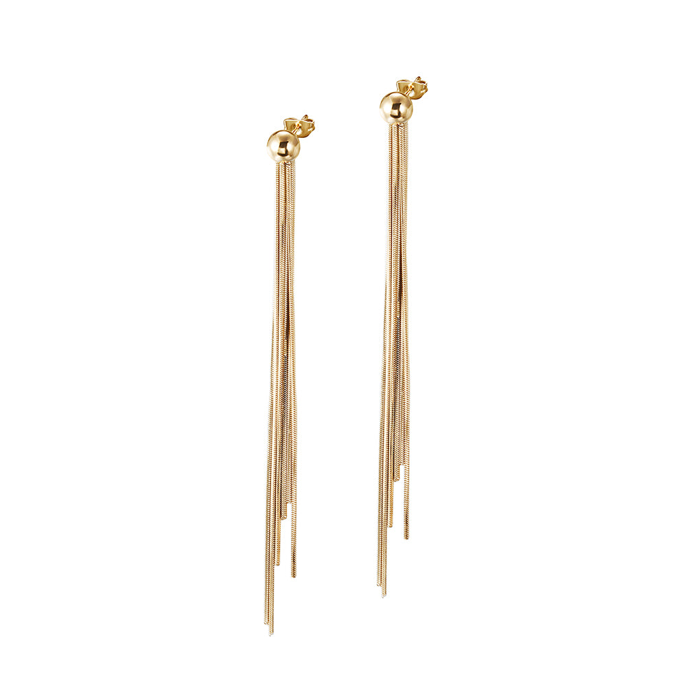Long and short chain earrings-SCE349STGC