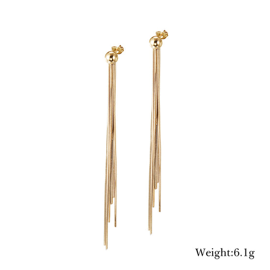 Long and short chain earrings-SCE349STGC