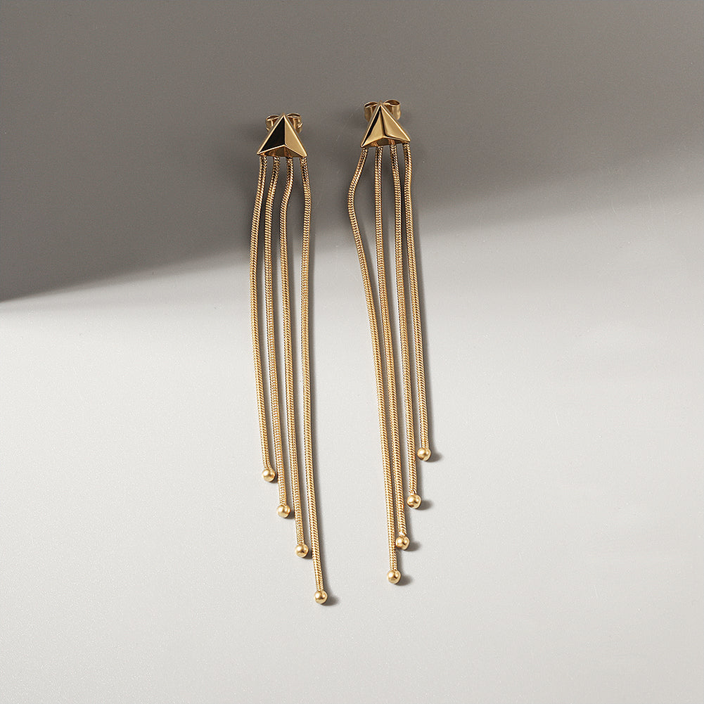 Four chain earrings-SCE350STGC