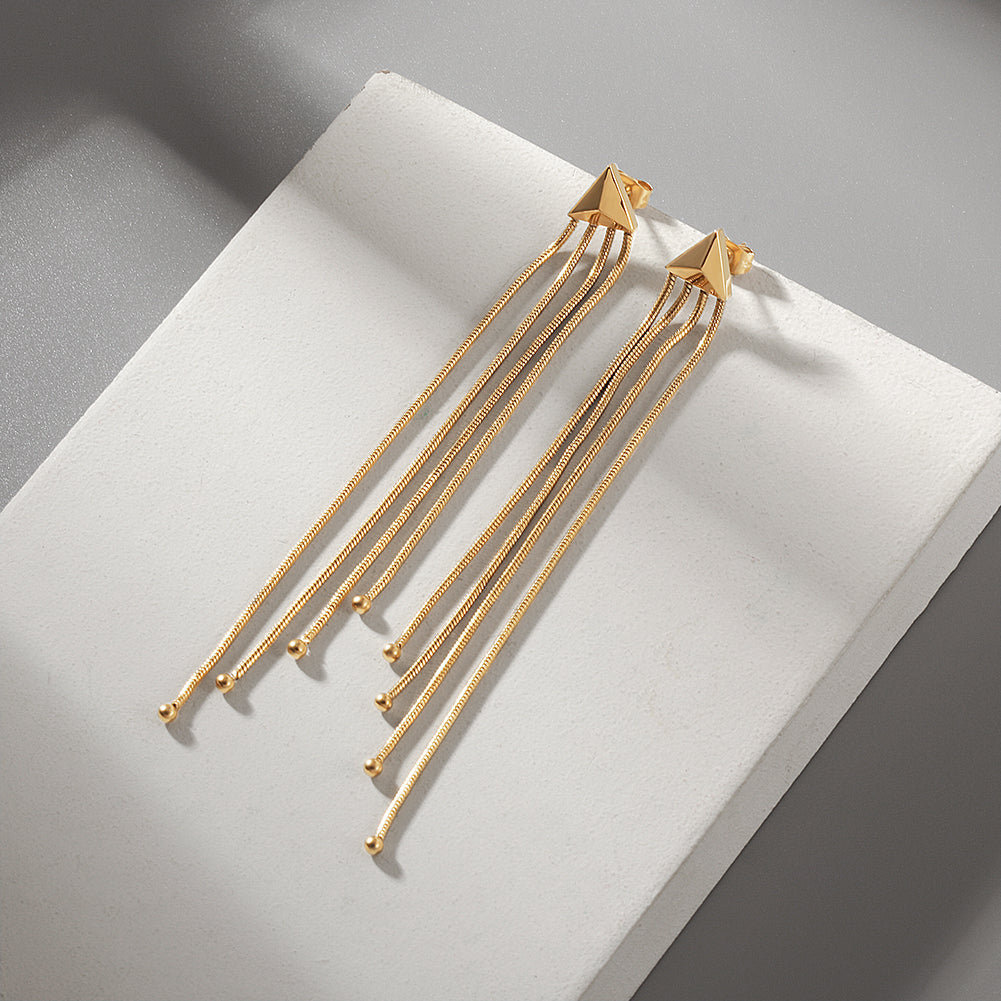 Four chain earrings-SCE350STGC