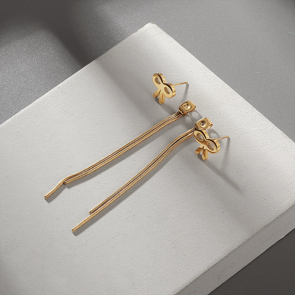 Golden chain earrings-SCE351STGC