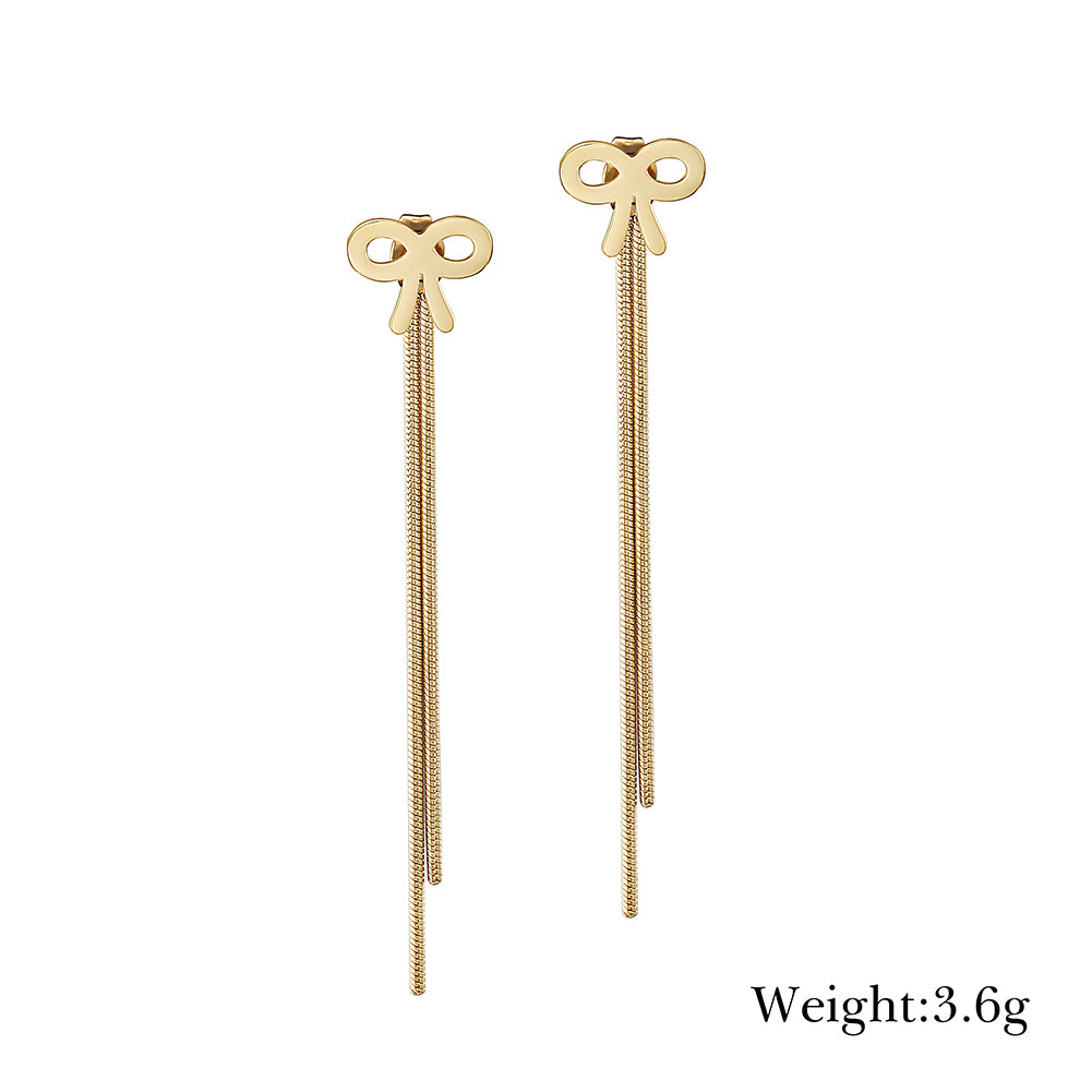 Golden chain earrings-SCE351STGC