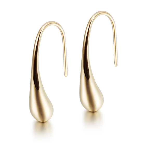 Water Drop Smooth Earrings-SCE362ST