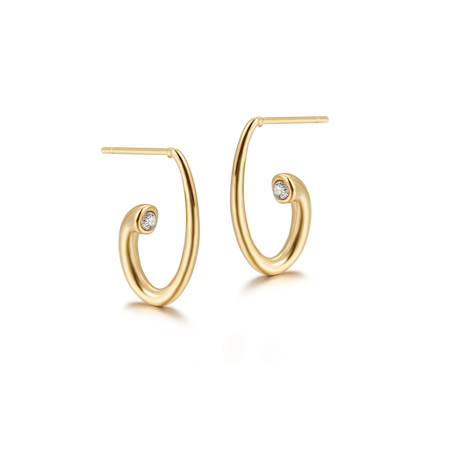 G-shaped stainless steel earrings-SCE366STGC