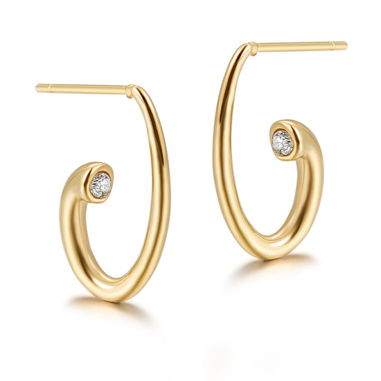 G-shaped stainless steel earrings-SCE366STGC