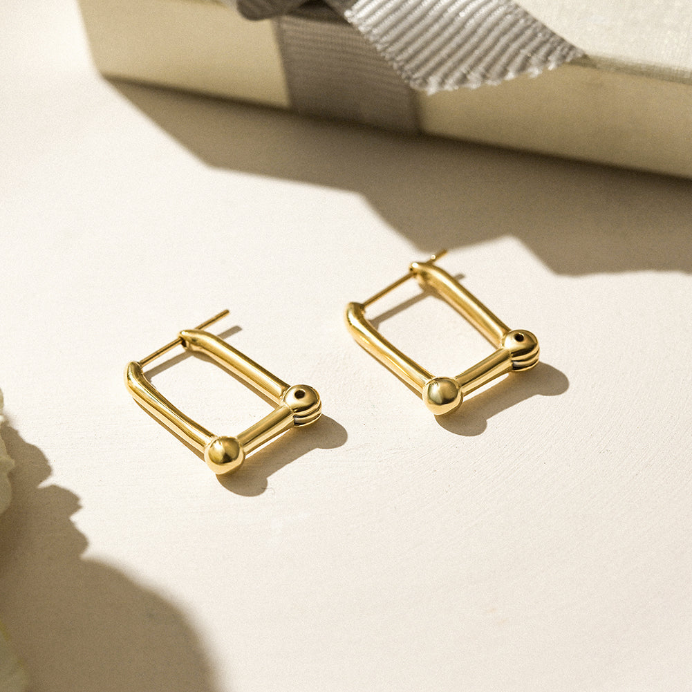 Right angled U-shaped earrings-SCE368STGC