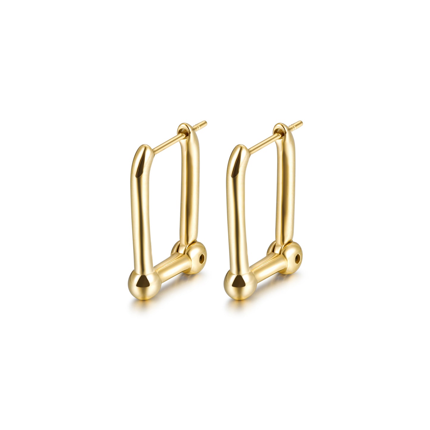 Right angled U-shaped earrings-SCE368STGC
