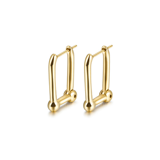 Right angled U-shaped earrings-SCE368STGC