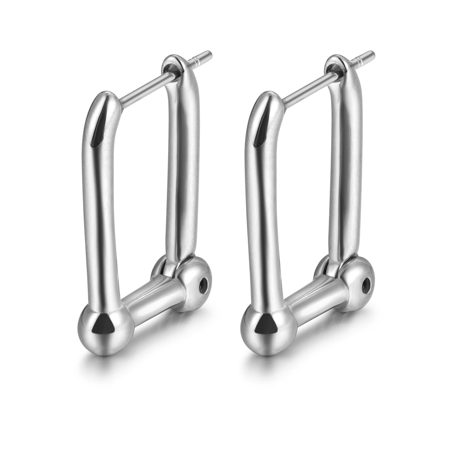 Right angled U-shaped earrings-SCE368STGC