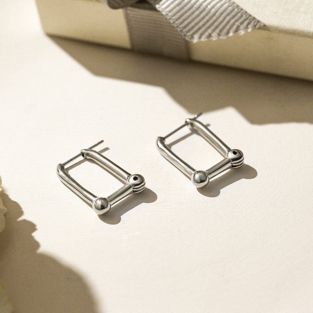 Right angled U-shaped earrings-SCE368STGC