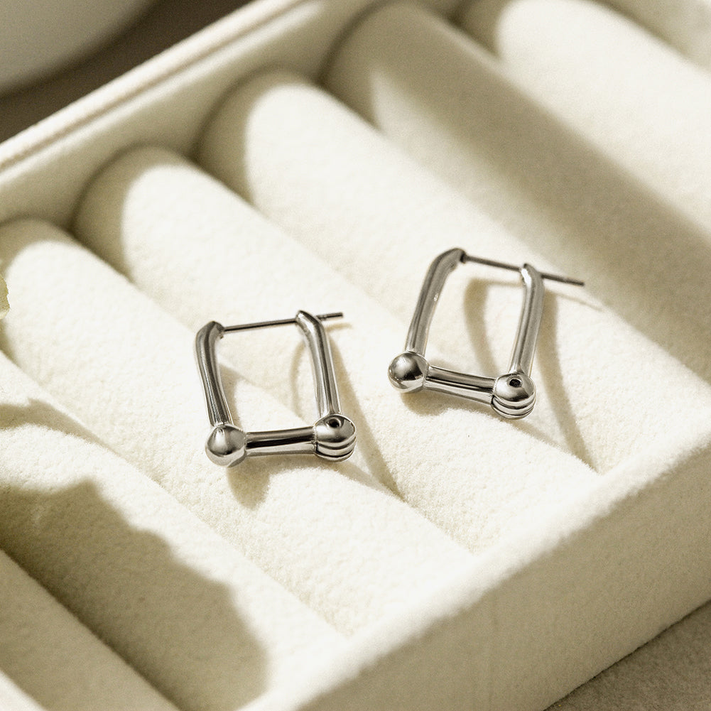 Right angled U-shaped earrings-SCE368STGC