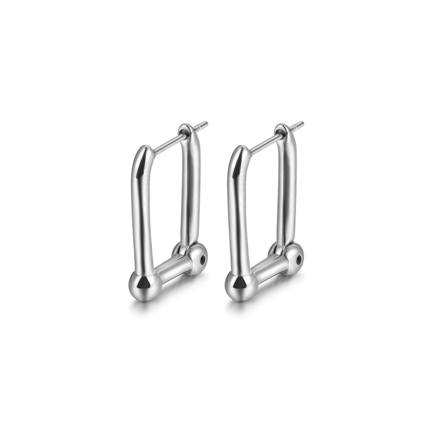 Right angled U-shaped earrings-SCE368STGC