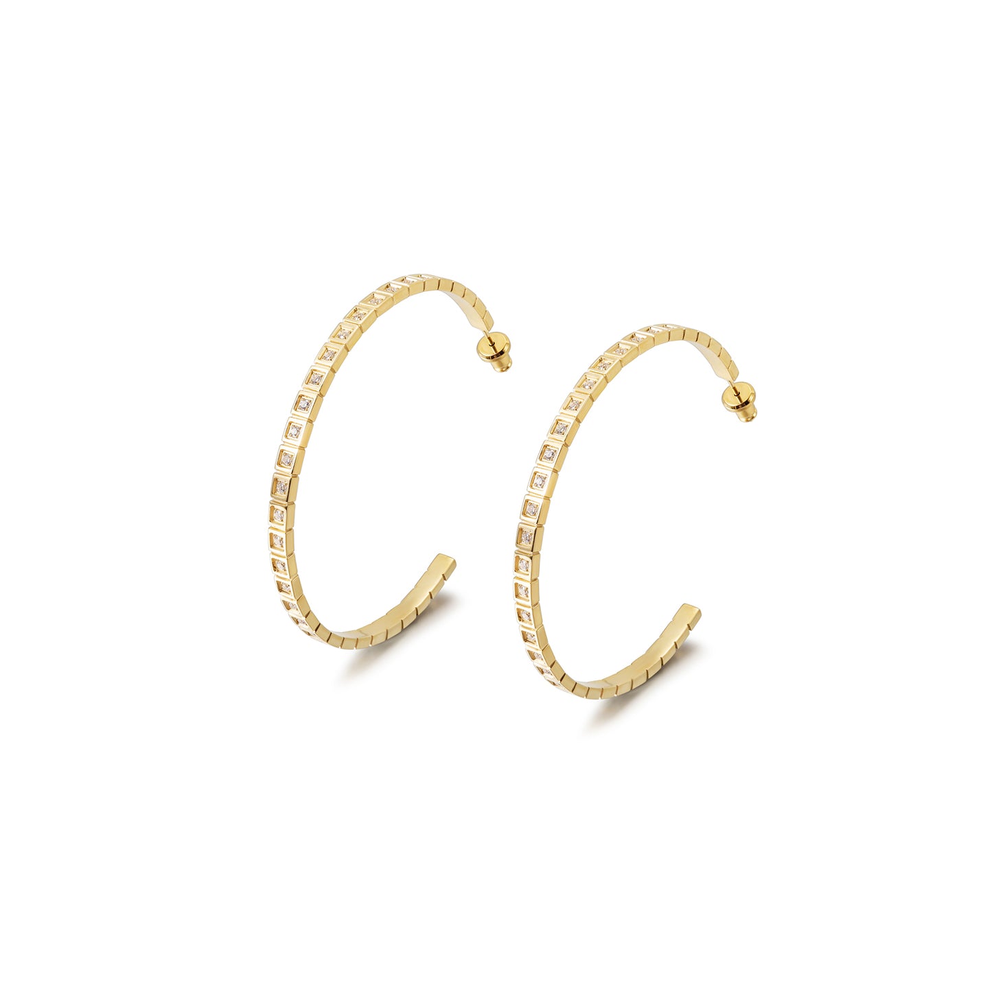 Large C zircon earrings-SCE371STGC