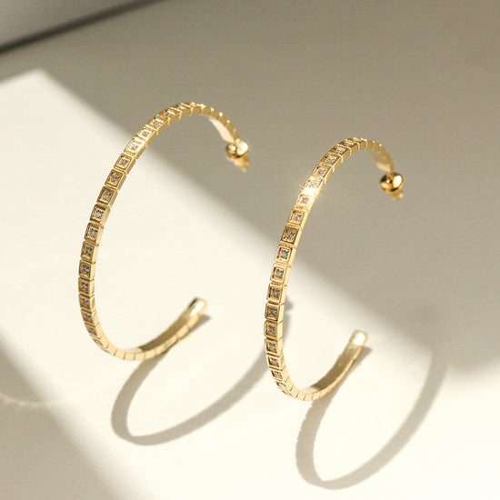 Large C zircon earrings-SCE371STGC