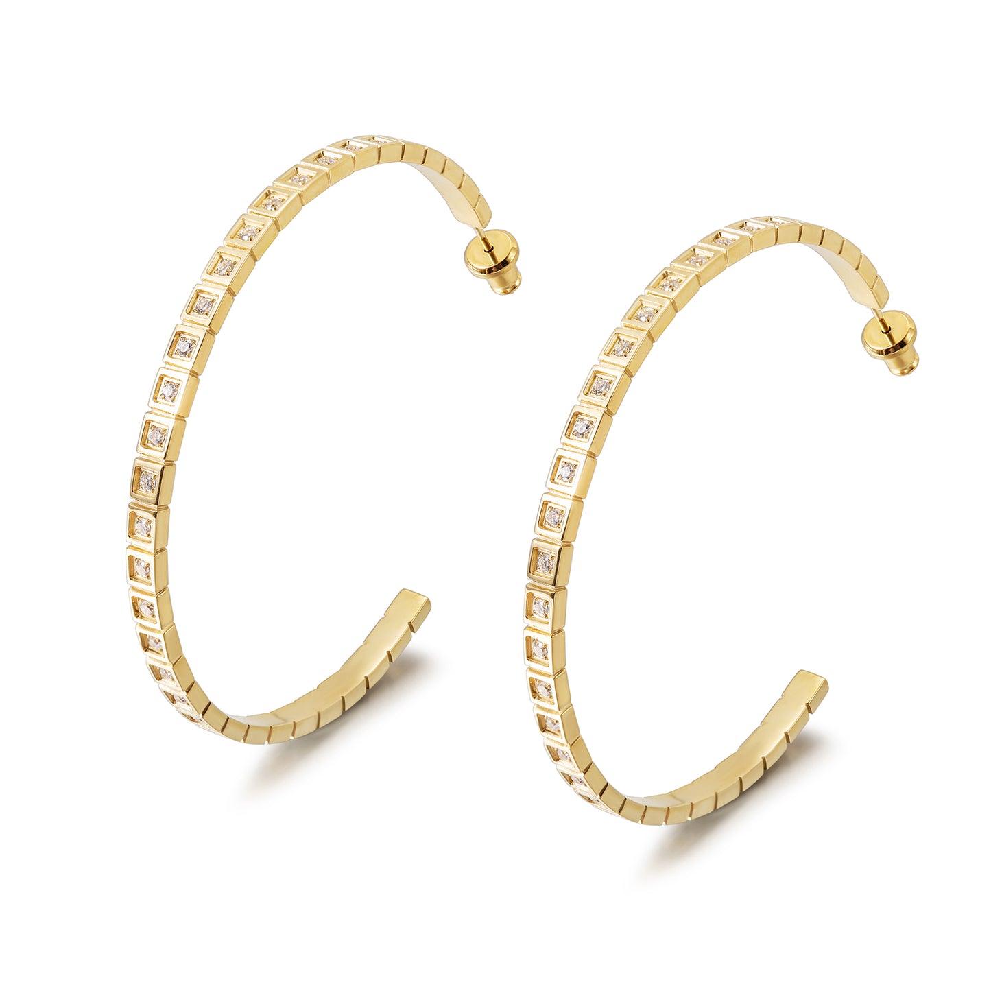 Large C zircon earrings-SCE371STGC