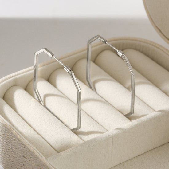 Line O-shaped earrings-SCE373STWG