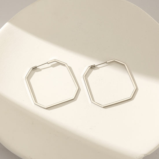 Line O-shaped earrings-SCE373STWG
