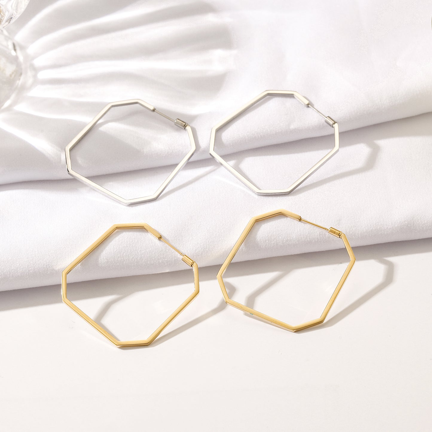 Line O-shaped earrings-SCE373STWG