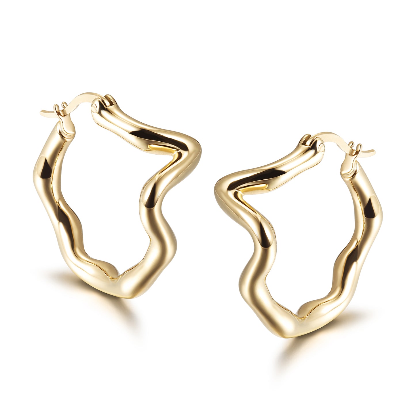 Twisted stainless steel exaggerated earrings-SCE374STGC