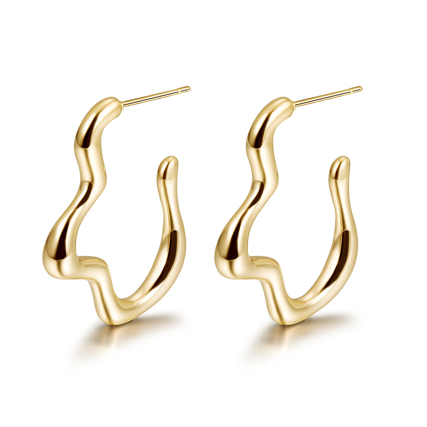 Twisted stainless steel creative earrings-SCE375STGC