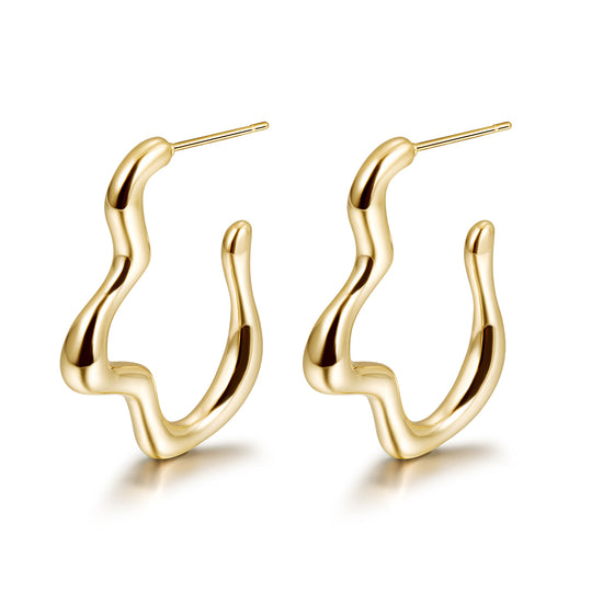Twisted stainless steel creative earrings-SCE375STGC