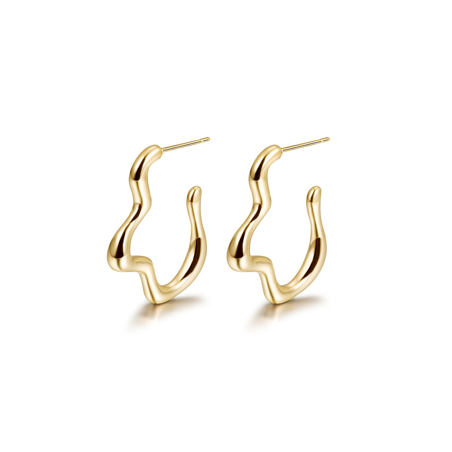 Twisted stainless steel creative earrings-SCE375STGC