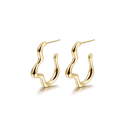 Twisted stainless steel creative earrings-SCE375STGC
