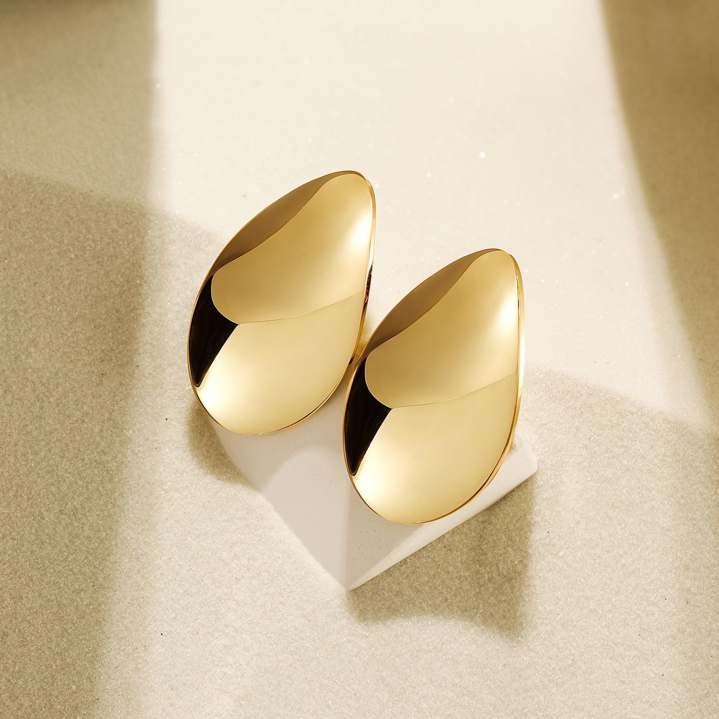 Elliptical metal earrings-SCE377STGC