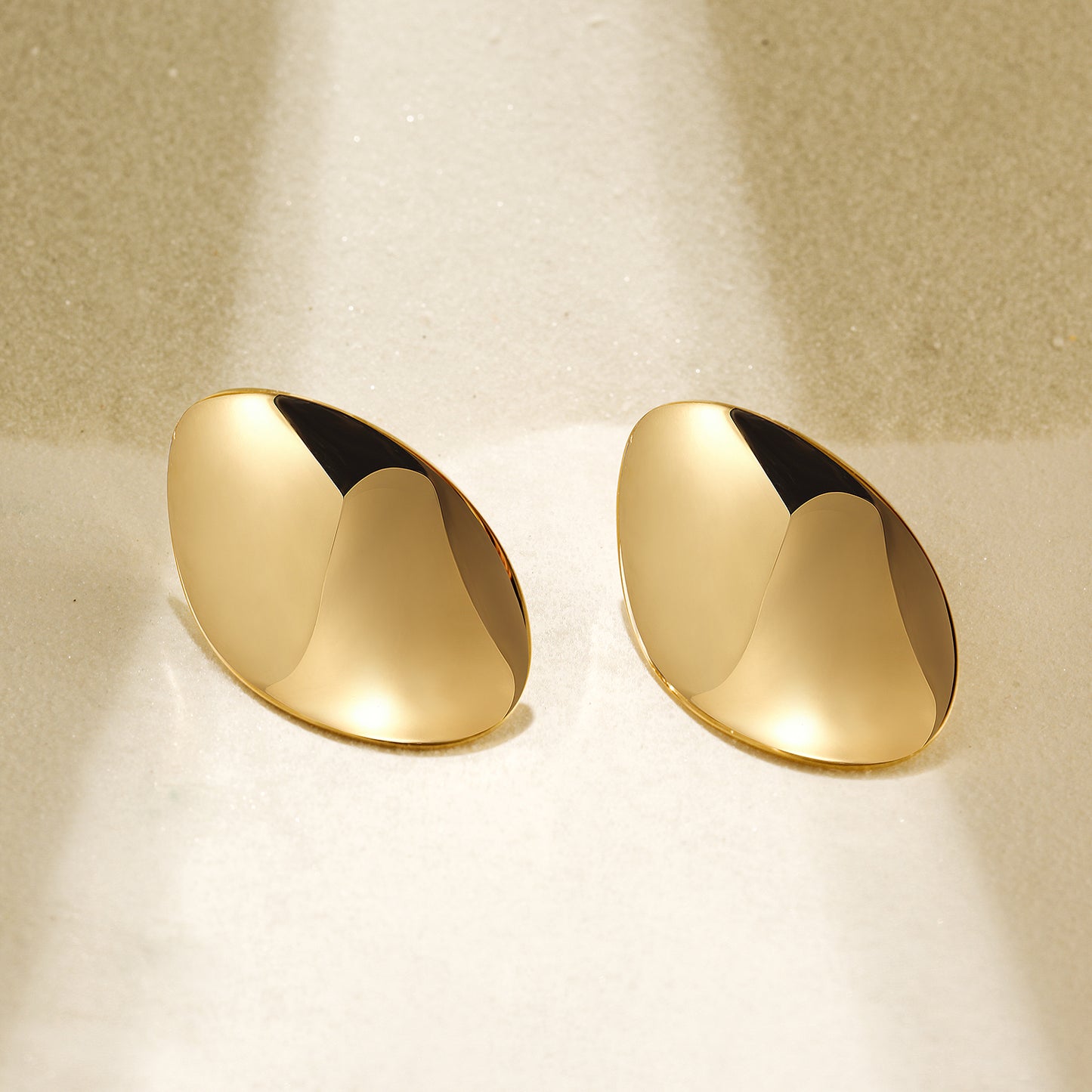 Elliptical metal earrings-SCE377STGC