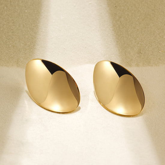 Elliptical metal earrings-SCE377STGC