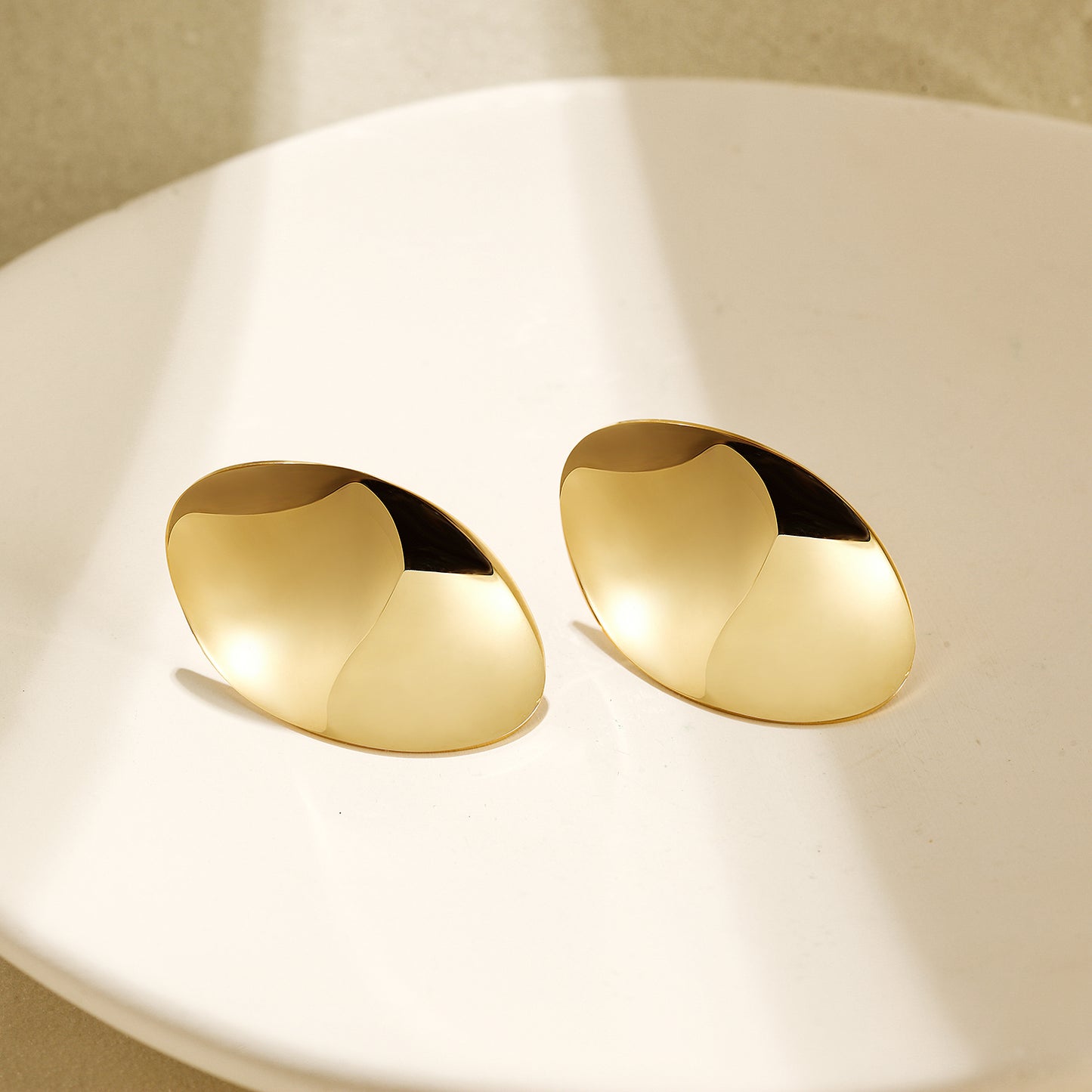 Elliptical metal earrings-SCE377STGC